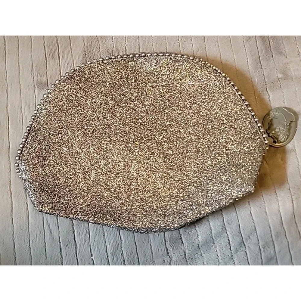 MAC Glittery Silver Makeup Bag Travel Cosmetic Case NWOB‎